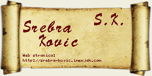 Srebra Ković vizit kartica
